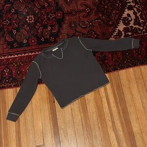 Navy Blue Long Sleeve Top